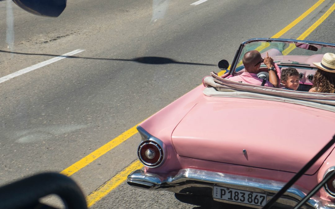 Pink Ford Convertible Havana Cuba