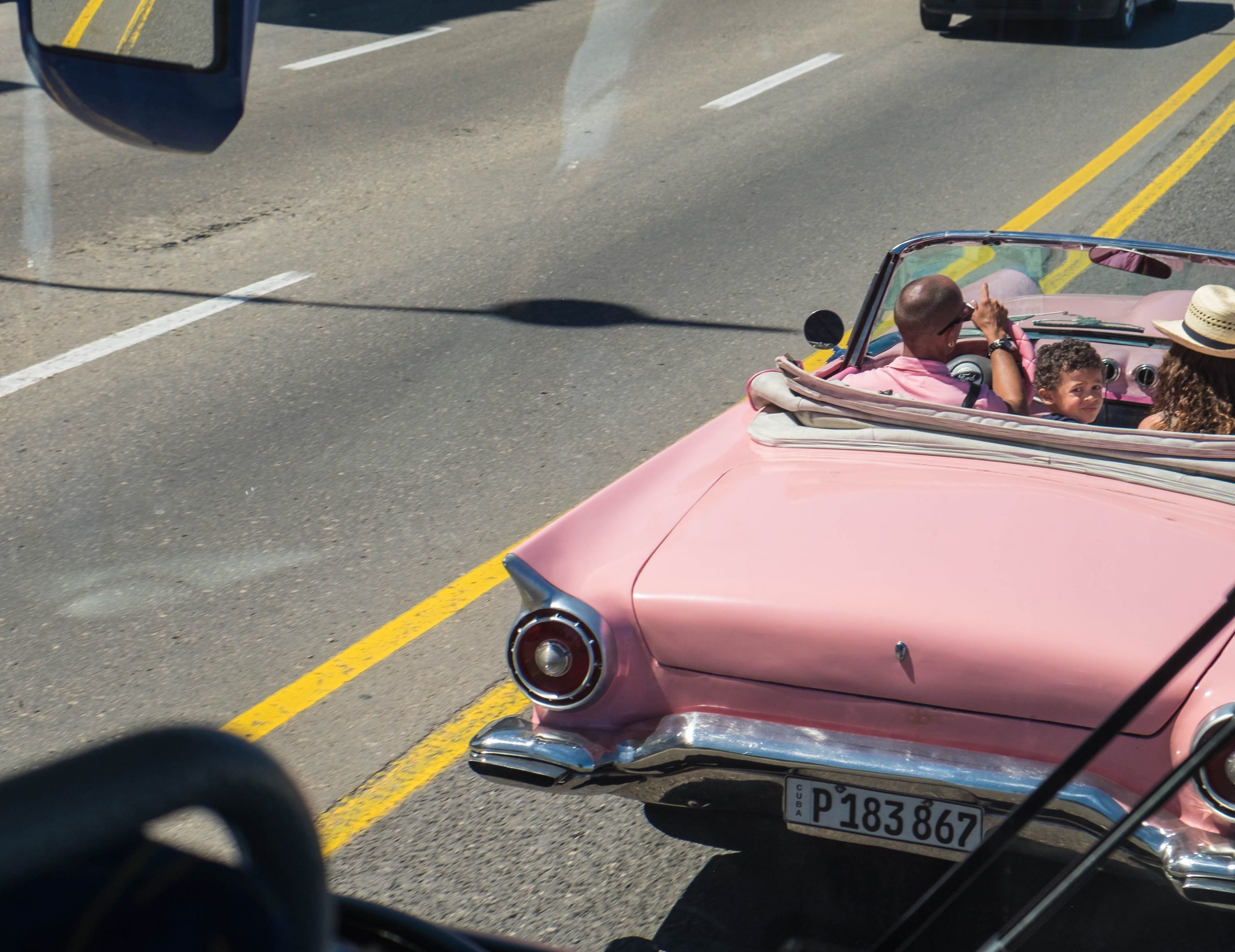 Pink Ford Convertible Havana Cuba